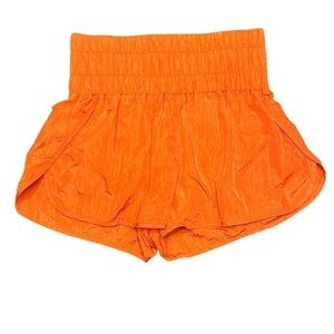 High Waisted Bright Orange Athletic Shorts Size M